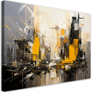 Modernes Wandbilder, Abstrakte Stadt beige gelb