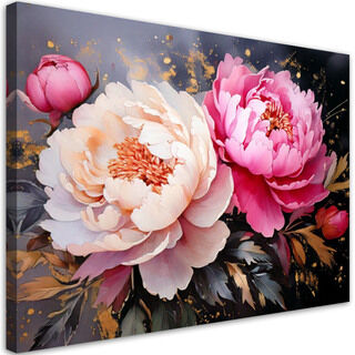 Bild für das Wohnzimmer oder Schlafzimmer, Pfingstrosen Rosa Blumen