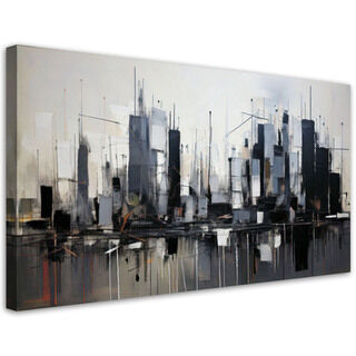 Bild auf Leinwand, Stadt Abstraktion Grau Architektur