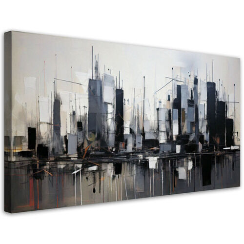 Bild auf Leinwand, Stadt Abstraktion Grau Architektur