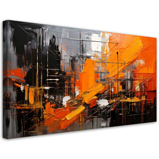Wandbild für das Wohnzimmer, Abstraktion Orange Industrial