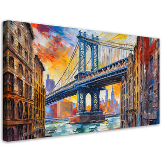 Wandbild für das Wohnzimmer, Brücke New York Impressionismus