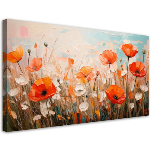 Leinwandbilder, Mohnblumen Blumen auf einer Wiese