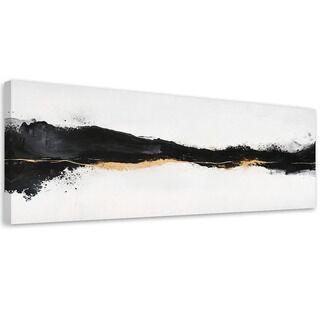 Leinwandbild modern, Abstrakt Minimalismus Gold Schwarz