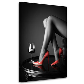 Bild für das Schlafzimmer Wohnzimmer, Frau in roten High Heels