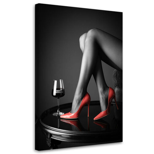 Bild für das Schlafzimmer Wohnzimmer, Frau in roten High Heels