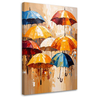 Wandbild für das Wohnzimmer im Flur, Bunte Regenschirme Abstraktion