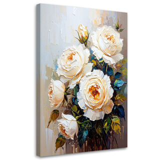 Bild für das Schlafzimmer Wohnzimmer, Rosen Weiße Blumen Strauß