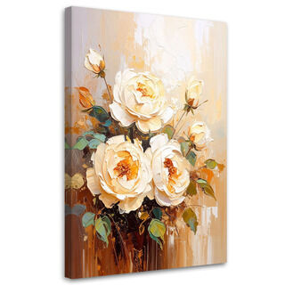 Bild für das Schlafzimmer Wohnzimmer, Cremefarbene Rosen Blumen Strauß