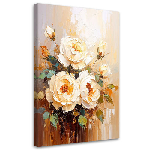 Bild für das Schlafzimmer Wohnzimmer, Cremefarbene Rosen Blumen Strauß