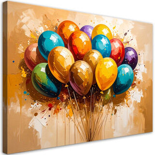 Bild auf Leinwand für das Kinderzimmer, Bunte Luftballons