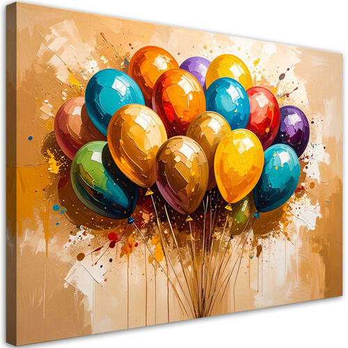 Bild auf Leinwand für das Kinderzimmer, Bunte Luftballons