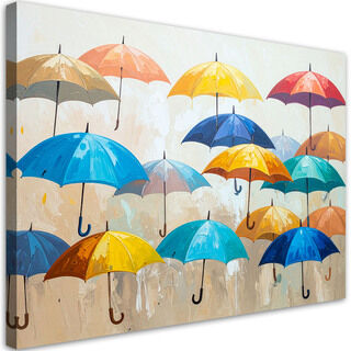 Bild auf Leinwand Kinderzimmer Wohnzimmer, Bunte Regenschirme