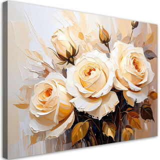 Bild für das Schlafzimmer an die Wand, Cremefarbene Rosen Blumen