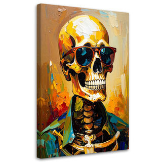 Modern Wandbild, Bunte Totenkopfbrille