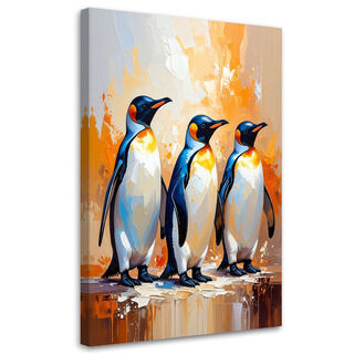 Leinwandbilder für ein Jugendzimmer, Bunte Pinguine Vögel