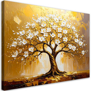 Bild für das Schlafzimmer Wohnzimmer, Baum des Lebens in Gold Abstraktion