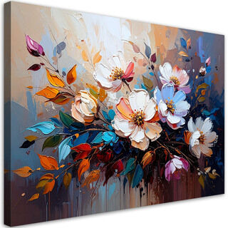 Leinwandbild modern, Blumenstrauß Bunte Abstraktion