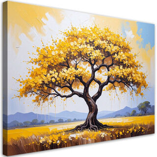 Bild für das Schlafzimmer Wohnzimmer, 3D Goldener blühender Baum des Lebens