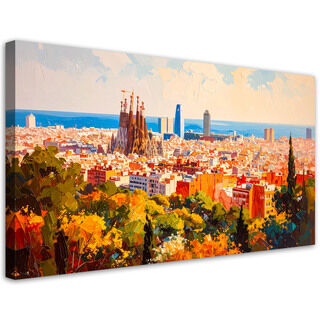 Modernes Bild für das Wohnzimmer Büro, Barcelona Stadt Landschaft