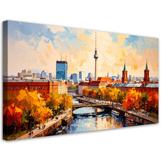 Leinwandbild für das Wohnzimmer Büro, Panorama von Berlin Stadt