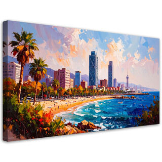 Leinwandbild für das Wohnzimmer Schlafzimmer, Strand Barcelona Spanien