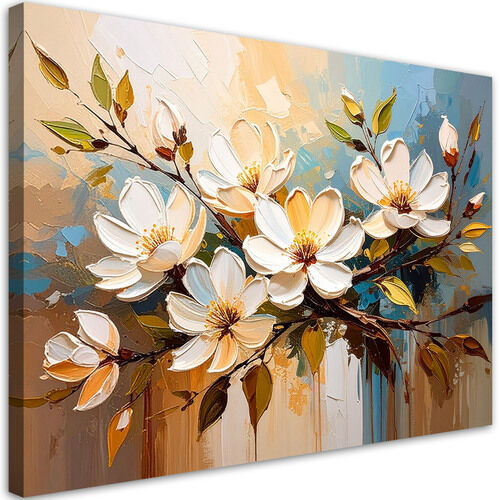 Modernes Bild für das Wohnzimmer oder Schlafzimmer, Weiße Blumen Zweige Natur