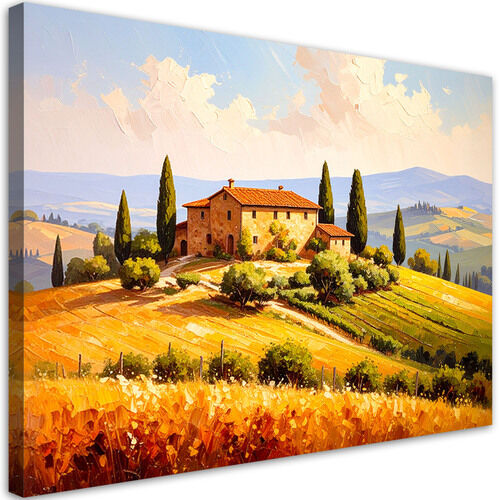 Bild auf Leinwand Wohnzimmer, Toskana Landschaft Ansicht