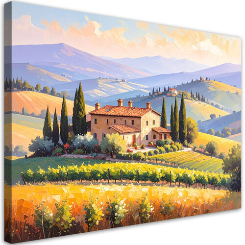 Wandbild für das Wohnzimmer, Toskana Landschaft Haus auf einem Hügel