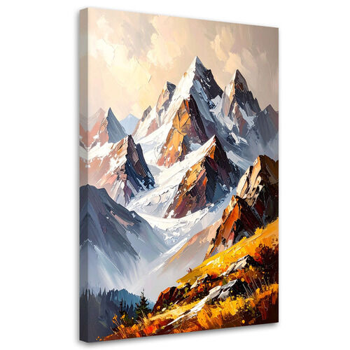 Bild für das Schlafzimmer Wohnzimmer, Berglandschaft im Winter