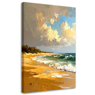 Bild für das Wohnzimmer, Landschaft Meer Strand Ölfarbeffekt