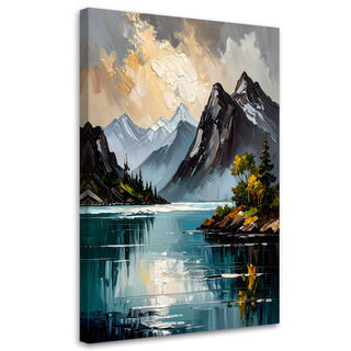 Bild für das Schlafzimmer Wohnzimmer, Landschaft See Berge Natur