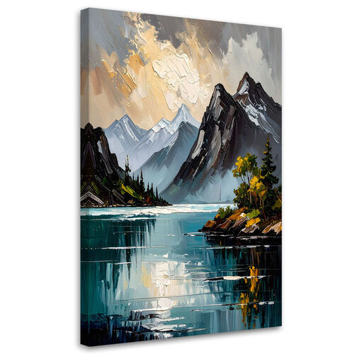 Bild für das Schlafzimmer Wohnzimmer, Landschaft See Berge Natur