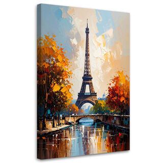 Bild für das Wohnzimmer Büro, Eiffelturm Paris Herbstlandschaft