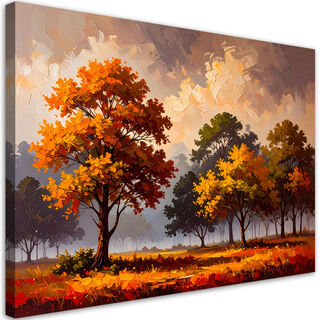 Bild für das Schlafzimmer Wohnzimmer, Herbstwald Bäume Landschaft