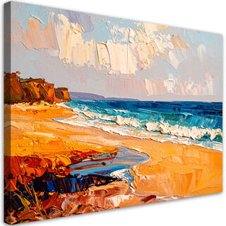 Wandbild für das Wohnzimmer, Strand Meer Landschaft wie gemalt