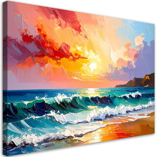 Bild für das Schlafzimmer Wohnzimmer, Strand Meer Wellen Landschaft wie gemalt
