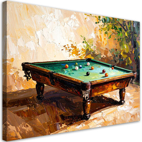 Modernes Wandbild für die Wand im Büro oder Wohnzimmer, Billardtisch