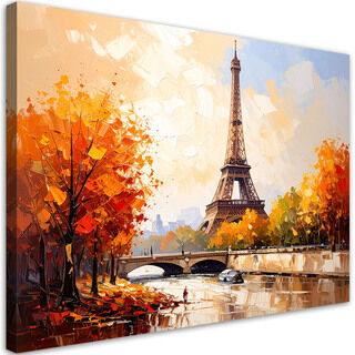 Bild für das Schlafzimmer Wohnzimmer, Eiffelturm Paris Landschaft wie gemalt