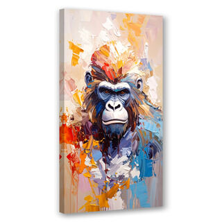 Wandbild für das Wohnzimmer, Bunter Gorilla Abstrakt Farbe