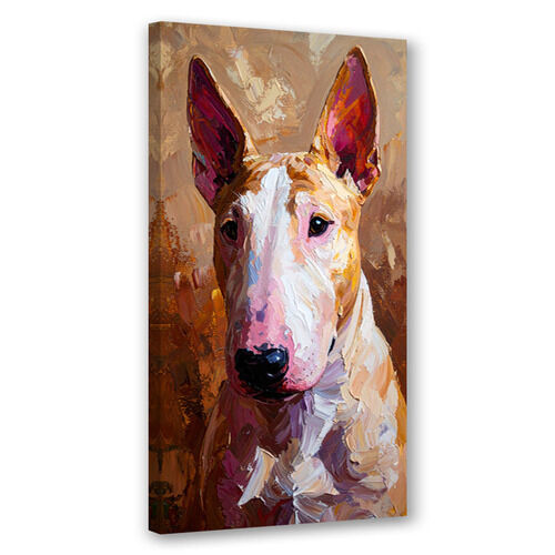 Modernes Bild für das Wohnzimmer Büro, Bullterrier Hund Tier Beige