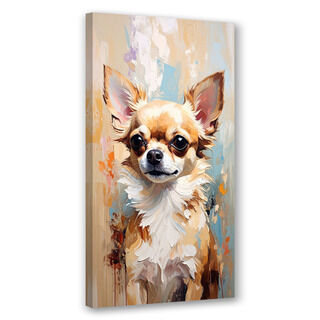 Modernes Bild für das Wohnzimmer Büro, Chihuahua Hund Tier Beige