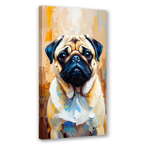 Modernes Bild für das Wohnzimmer Büro, Mops Hund Tier Beige