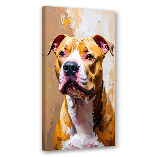 Modernes Leinwandbild für das Wohnzimmer Büro, Pitbull Hund Tier