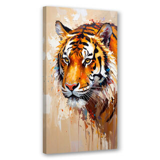 Wandbild für das Wohnzimmer, Tiger Tiere Afrika Ölfarbe