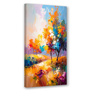 Wandbild für das Wohnzimmer, Bunte Bäume Landschaft Imitation von Farbe
