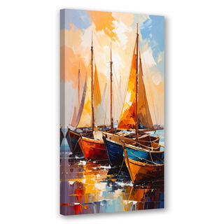 Modernes Bild für das Wohnzimmer Büro, Schiffe Boote im Seehafen