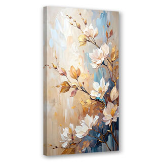 Bild für Wohnzimmer Küche Canvas, Blumen Zweige Beige Imitation von Farbe