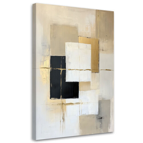 Bild für das Wohnzimmer, Abstraktion Formen Geometrie Beige