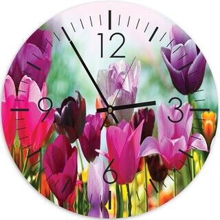 Wanduhr, Gefärbte Tulpen